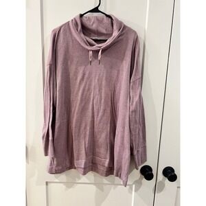 Old Navy Active Womens XXL Mauve Pink Cowl Neck Oversized Heathered Sweatshirt